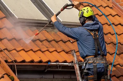 Démoussage et hydrofuge de toiture à Brommat